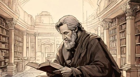 Reading in a Roman library